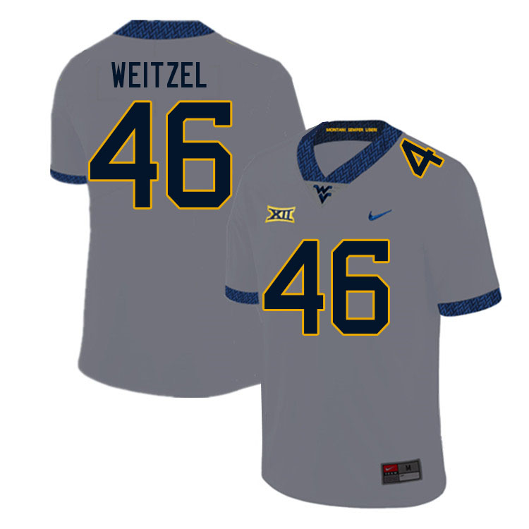 NCAA Men's Trace Weitzel West Virginia Mountaineers Gray #46 Nike Stitched Football College Authentic Jersey BW23L02QB